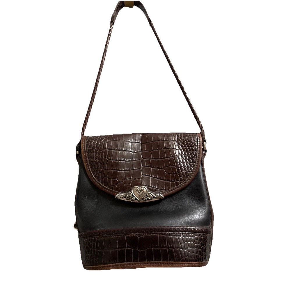 Vintage Brighton Brown/Black Shoulder Bag with Braided Strap